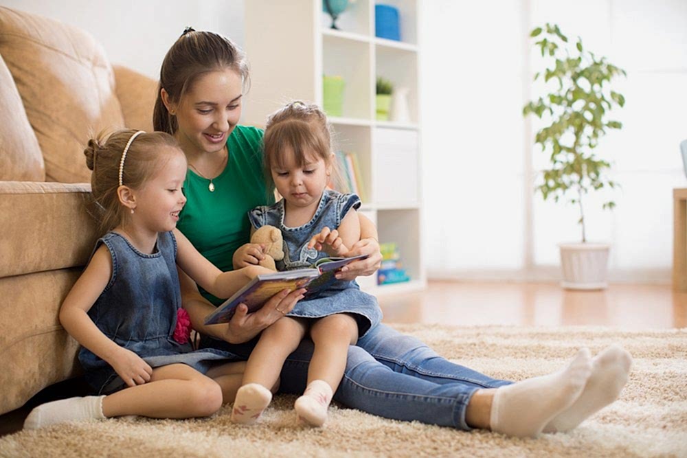 Family Sitting on Carpet Minneapolis