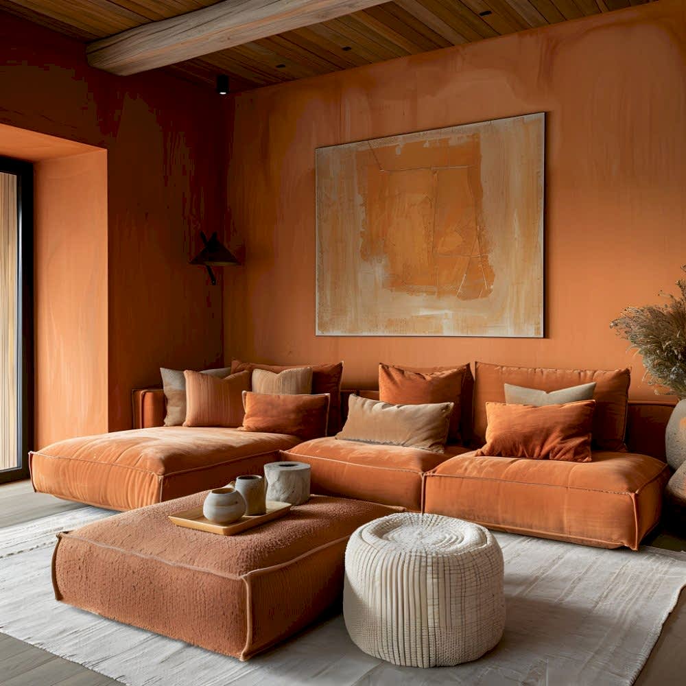 Square Living Room Image Square Living Room Image with Large Rug